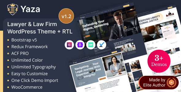 Yaza - Law Firm & Legal Services ElementorTheme