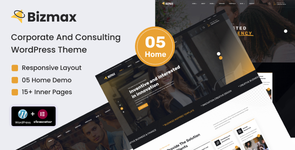 Bizmax - Corporate And Consulting Business WordPress Theme