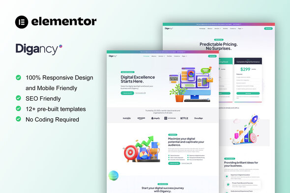 Digancy -  Digital Agency Elementor Template Kit