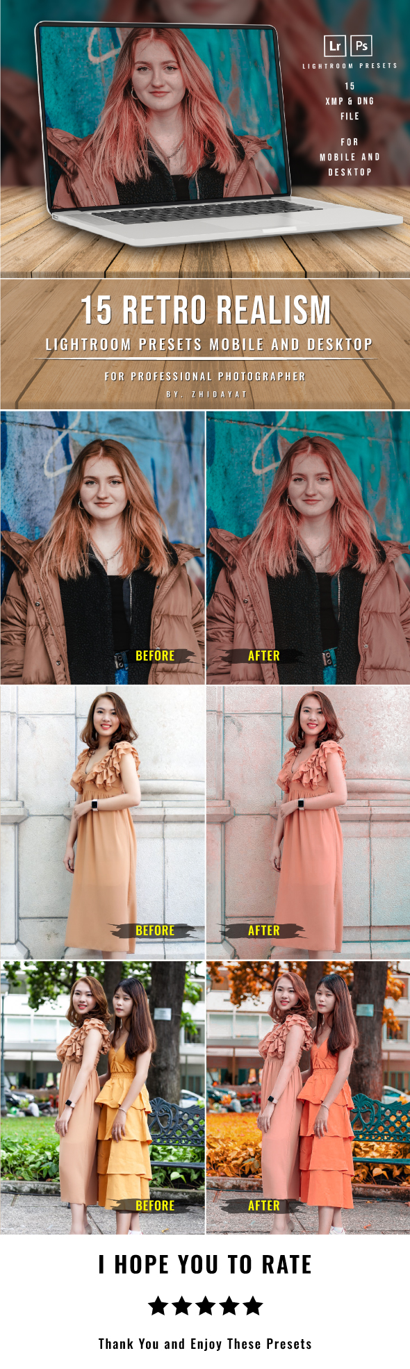 15 Retro Realism Lightroom Presets