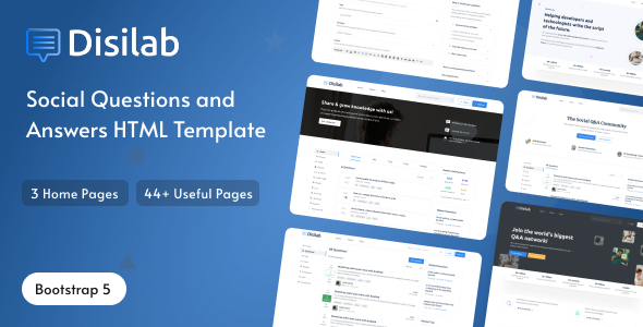 Disilab - Social Questions and Answers HTML Template with RTL