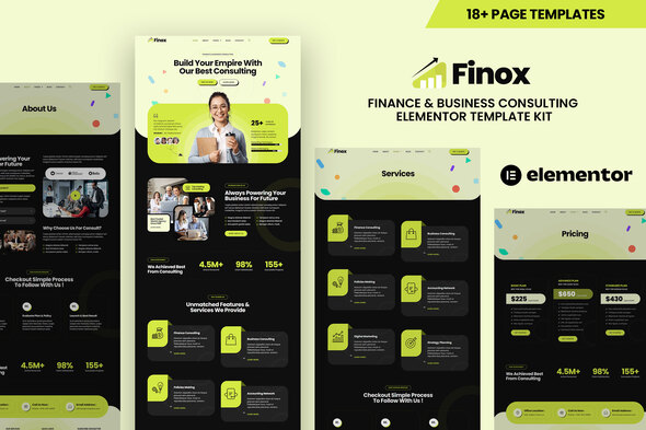 Finox - Finance & Business Consulting Elementor Template Kit