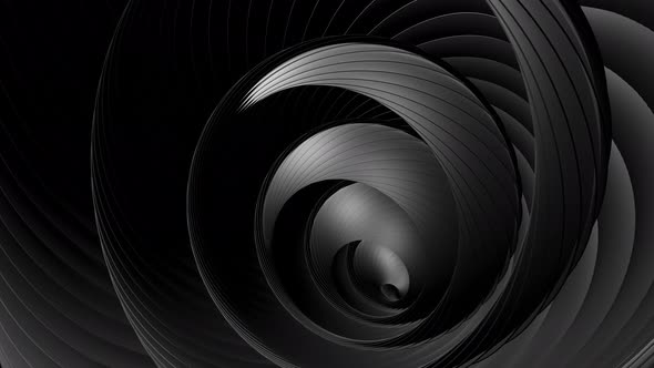 Abstract Geometric Looped Bg with Rings Form Complex Twisted Spiral and Light Effects