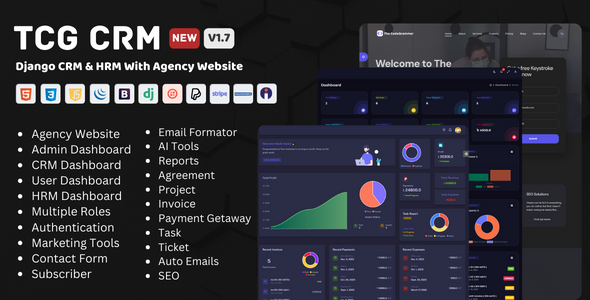 TCG CRM – Django CRM & HRM Software With Agency Website