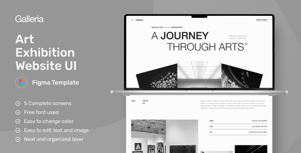 Galleria - Art Exhibition Website Figma Template