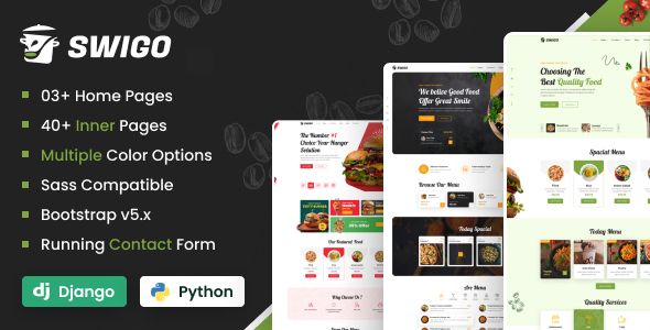 Swigo - Fast Food And Restaurant Django Template