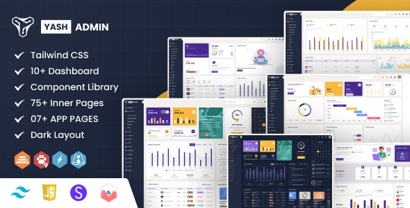 YashAdmin - Tailwind CSS Sales Management System Admin Dashboard Template