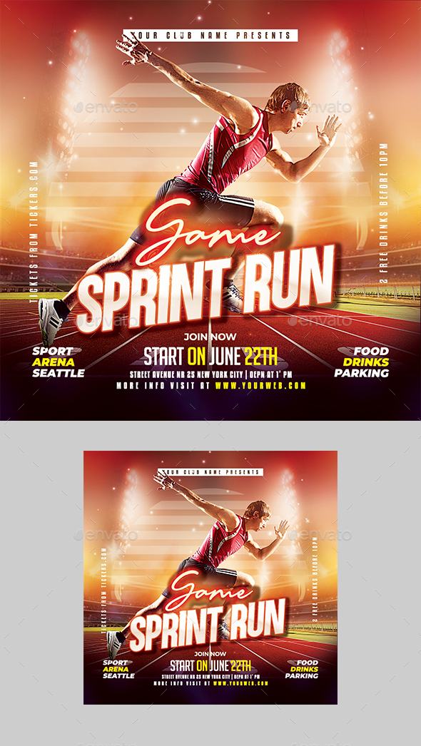 Sprint Run Game Flyer