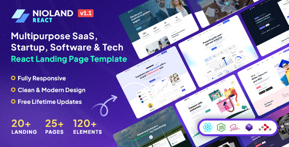 NioLand - SaaS & Software Startup React Landing Template