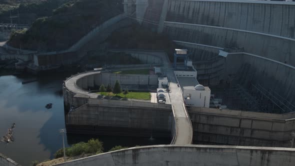 Alqueva dam and the reservoir making hyrdo electricity.