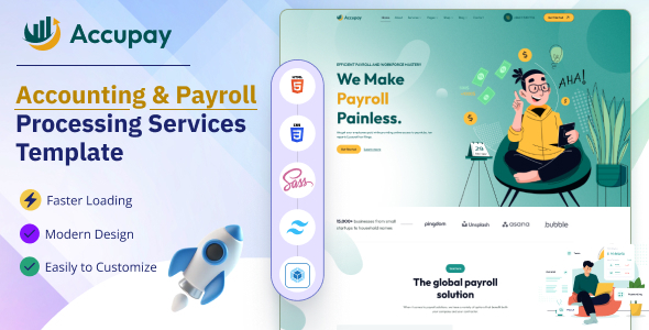 Accupay - Accounting & Payroll Processing Services HTML Tailwind CSS Template