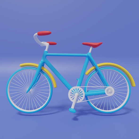 Cartoon Cute Bicycle 3D model