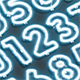 Blue neon number symbols - illuminated led font with numeral - 3DOcean Item for Sale