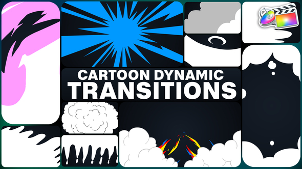 Cartoon Dynamic Transitions for FCPX alt
