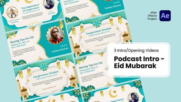 Intro/Opening - Podcast Intro Eid Mubarak After Effects Template