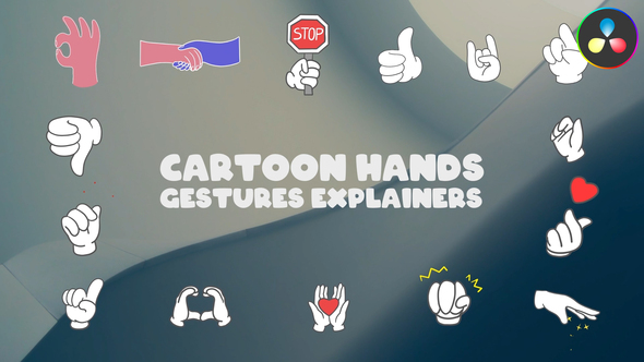 Cartoon Hands Gestures Explainers for DaVinci Resolve