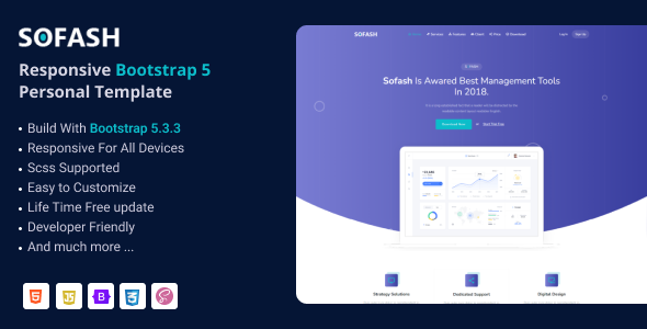 Sofash - SaaS & Software HTML5 Landing Page