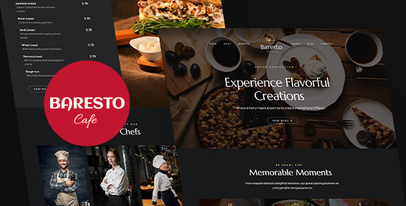 Baresto - Cafe, Coffee Shop and Restaurant Website Template