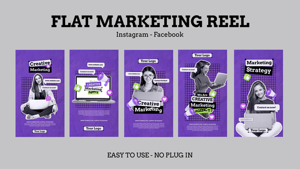 Flat Marketing Instagram Stories
