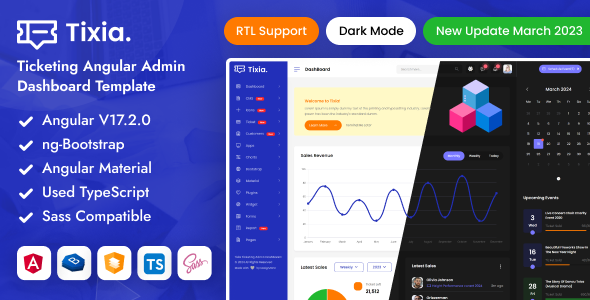 Tixia - Ticketing Angular Admin Dashboard Template