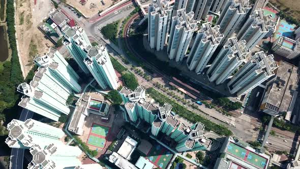 Top view of residential area in Hong Kong