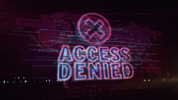 Access Denied neon sign abstract loopable animation