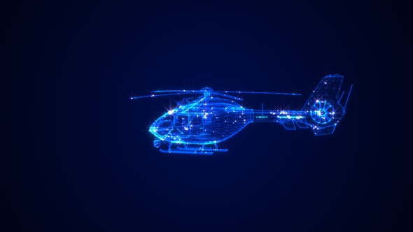 Helicopter 3D Hologram