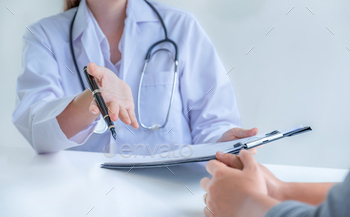 Doctors advice report health examination results and recommend medication to patients