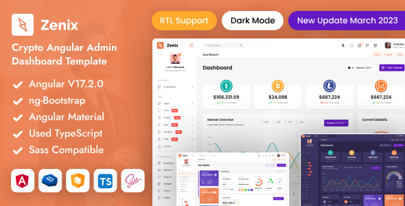 Zenix - Crypto Angular Admin Dashboard Template