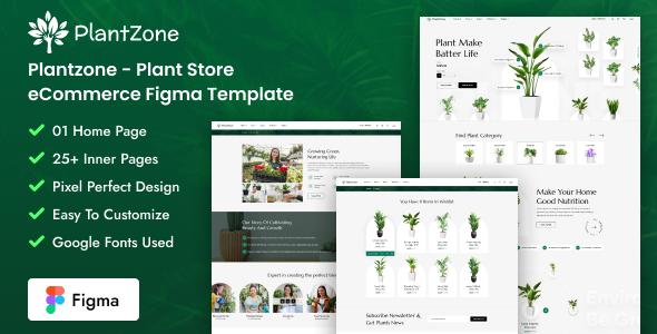 Plantzone - Plant Store eCommerce Figma Template