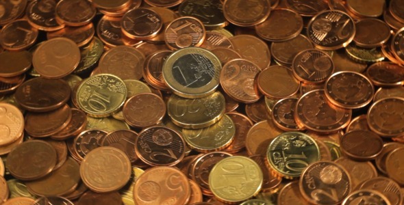 Euro Coins Rotating