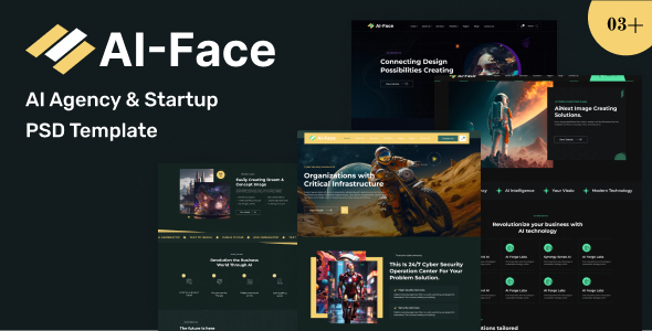 AIFace – AI Agency & Startup PSD Template – 0 Sold!