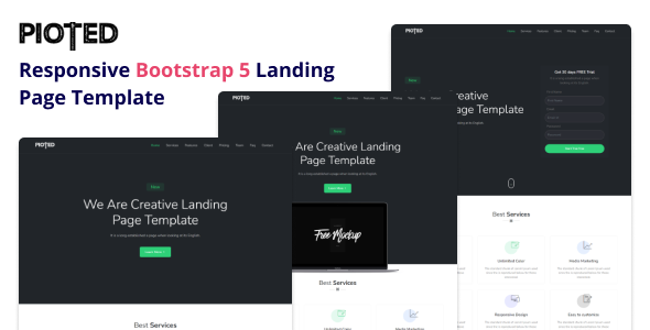 Pioted - Responsive Bootstrap 5 Landing Template
