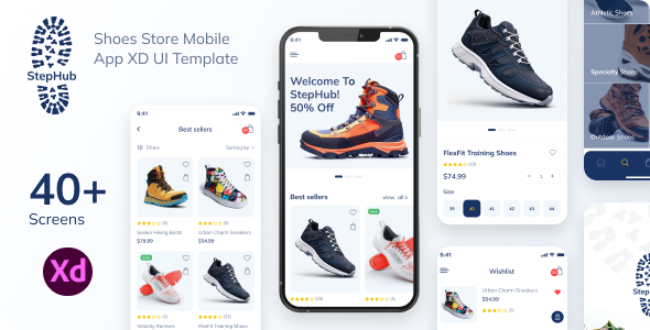 StepHub - Shoes Store Mobile App XD UI Template