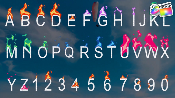 Fire Alphabet Font | FCPX alt