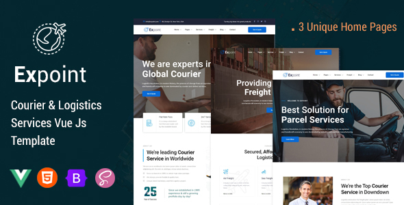 Expoint – Courier & Logistics Services VueJs Template