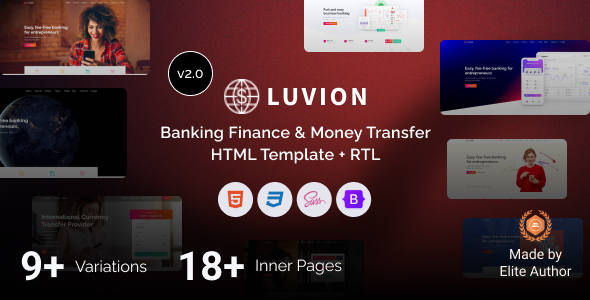 Luvion - Banking Finance & Money Transfer Bootstrap 5 Template