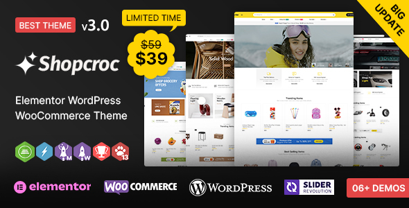 Shopcroc WP - Elementor Multi-purpose WooCommerce WordPress Theme