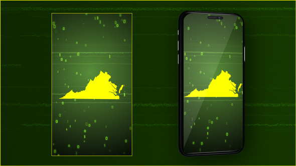 Virginia State Digital Map Intro - Vertical Video