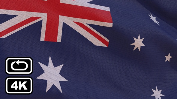 Australia Flag 4K Seamless Loop