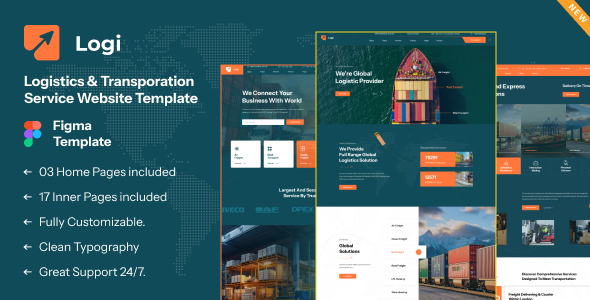 Logi - Logistics and Transportation Service Figma Template