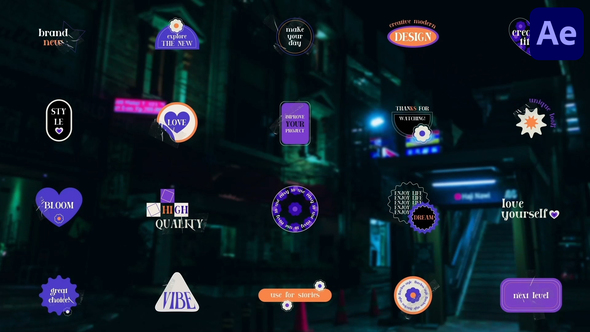 Creative Sticker Titles for After Effects alt
