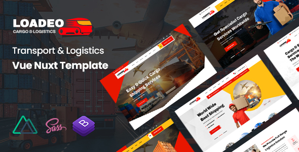 Loadeo - Transport & Logistics Vue Nuxt Template