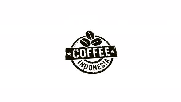 Coffee Indonesia stamp and stamping isolated