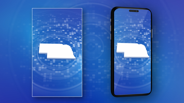 Nebraska State Map Intro - Vertical Video