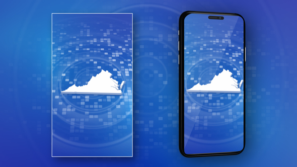 Virginia State Map Intro - Vertical Video