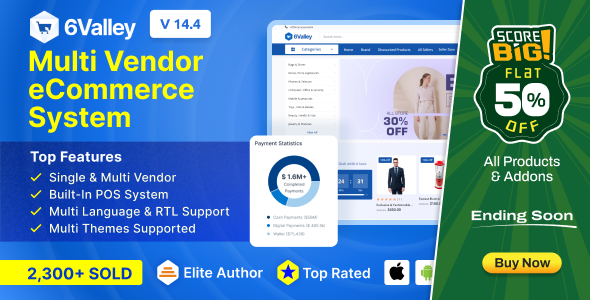6valley Multi-Vendor E-commerce - Complete eCommerce Mobile App, Web, Seller and Admin Panel