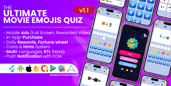 The Ultimate Movie Emojis Game, a Complete Flutter App