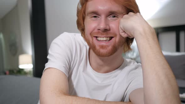 Laughing Excited Casual Redhead Man