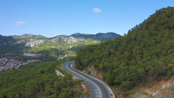 Scenic Nature Road Through the Mountain Pass in Marmaris Turkey